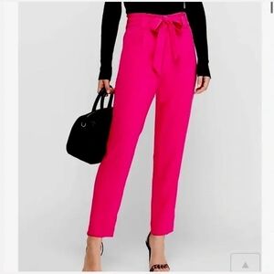 Express Hot Pink Paper Bag Pants